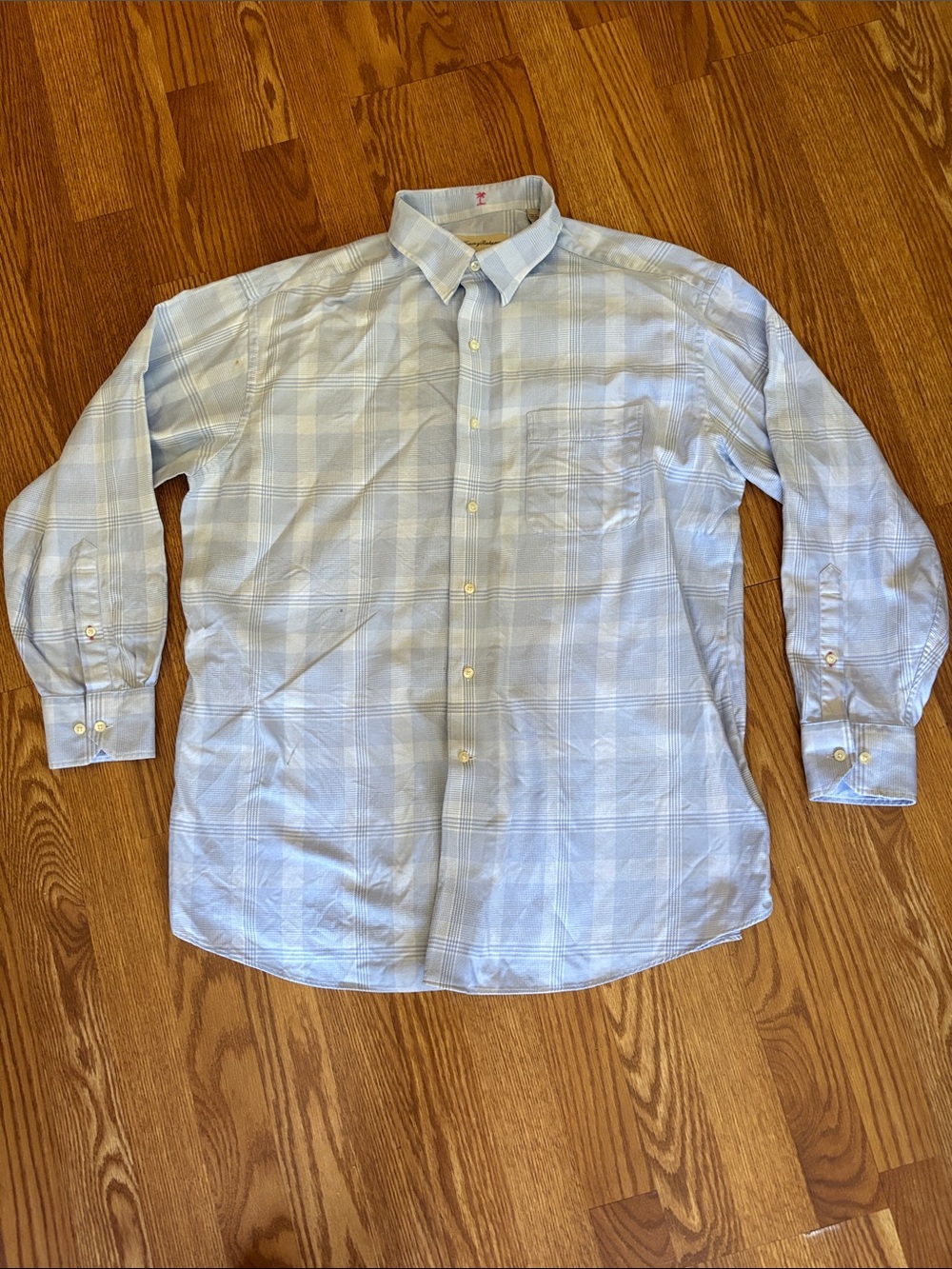 Tommy Bahama Men's Light Blue Plaid Button-Down Shirt